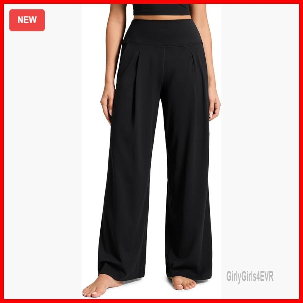 Buttery Soft Palazzo Pants with Pockets, High Waisted Wide Leg Yoga Lounge